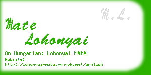 mate lohonyai business card